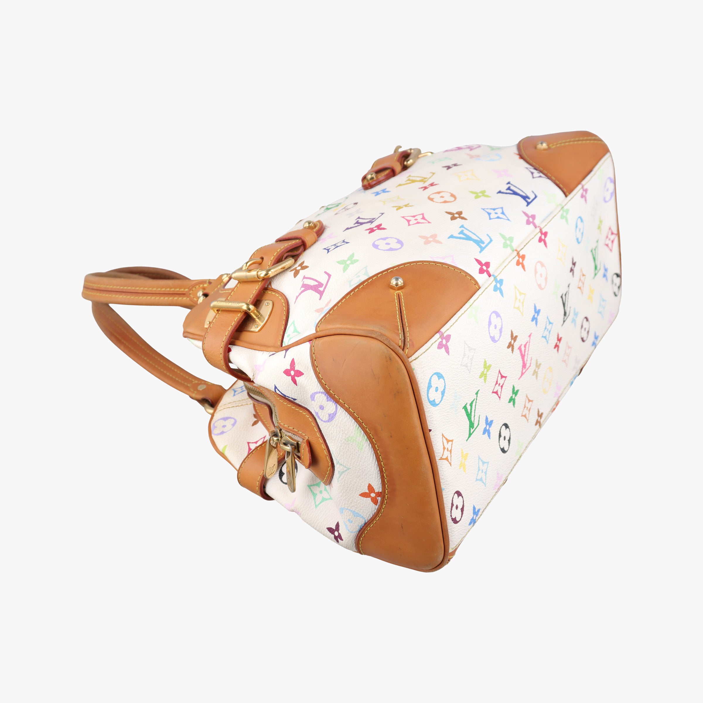 Pre-owned Louis Vuitton CLAUDIA white Monogram Multicolor M40193 shoulderbag | stylenewstar