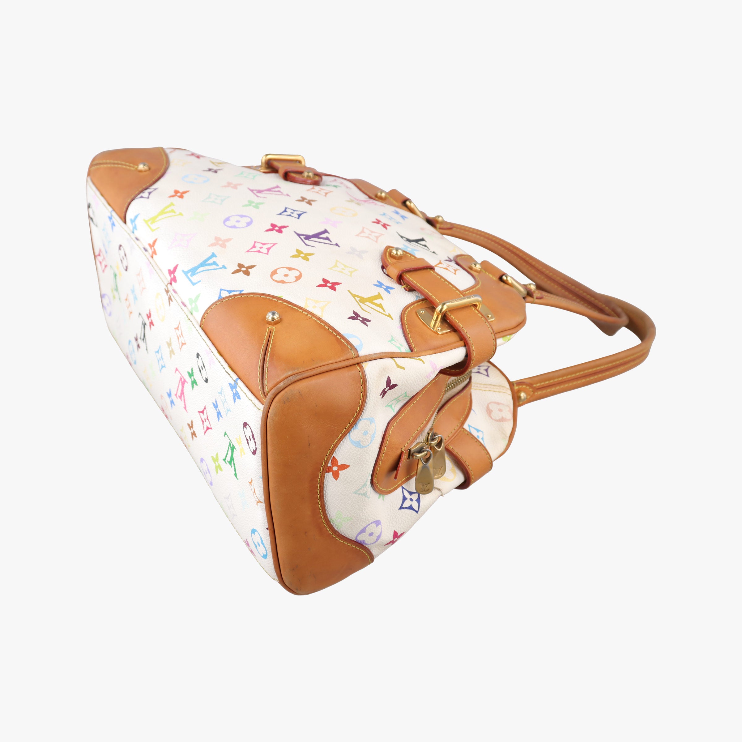 Pre-owned Louis Vuitton CLAUDIA white Monogram Multicolor M40193 shoulderbag | stylenewstar