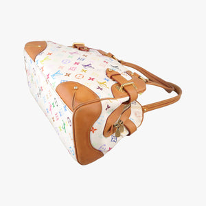 Pre-owned Louis Vuitton CLAUDIA white Monogram Multicolor M40193 shoulderbag | stylenewstar