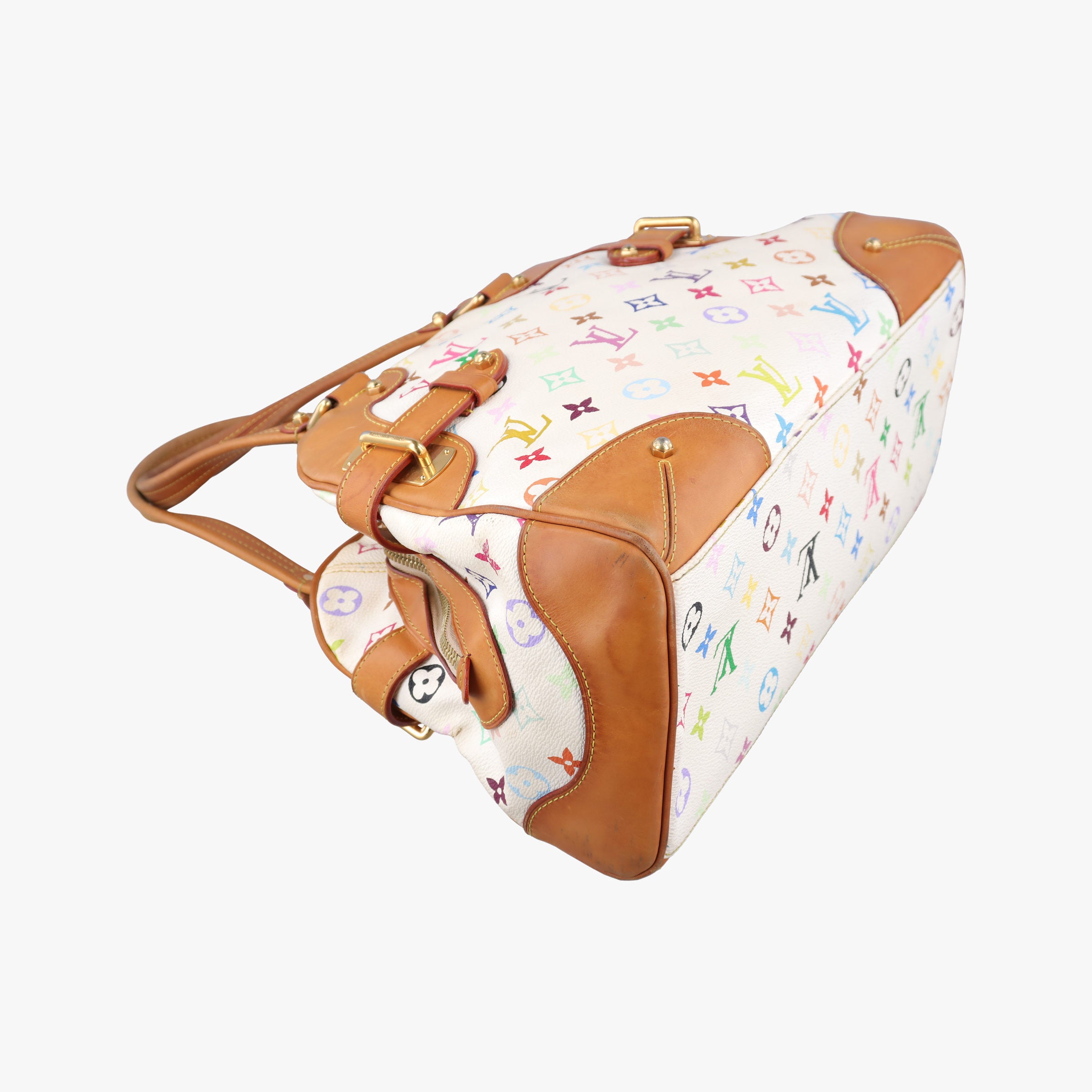 Pre-owned Louis Vuitton CLAUDIA white Monogram Multicolor M40193 shoulderbag | stylenewstar