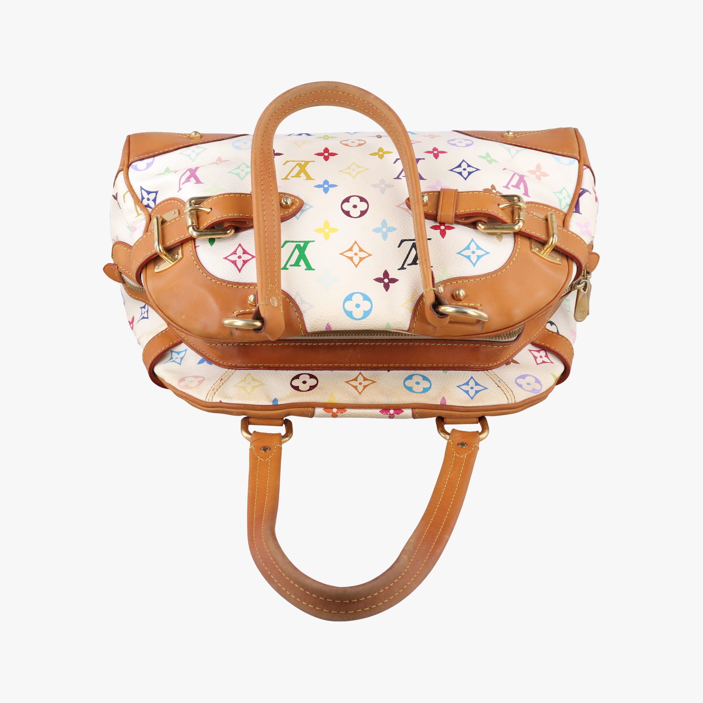Pre-owned Louis Vuitton CLAUDIA white Monogram Multicolor M40193 shoulderbag | stylenewstar