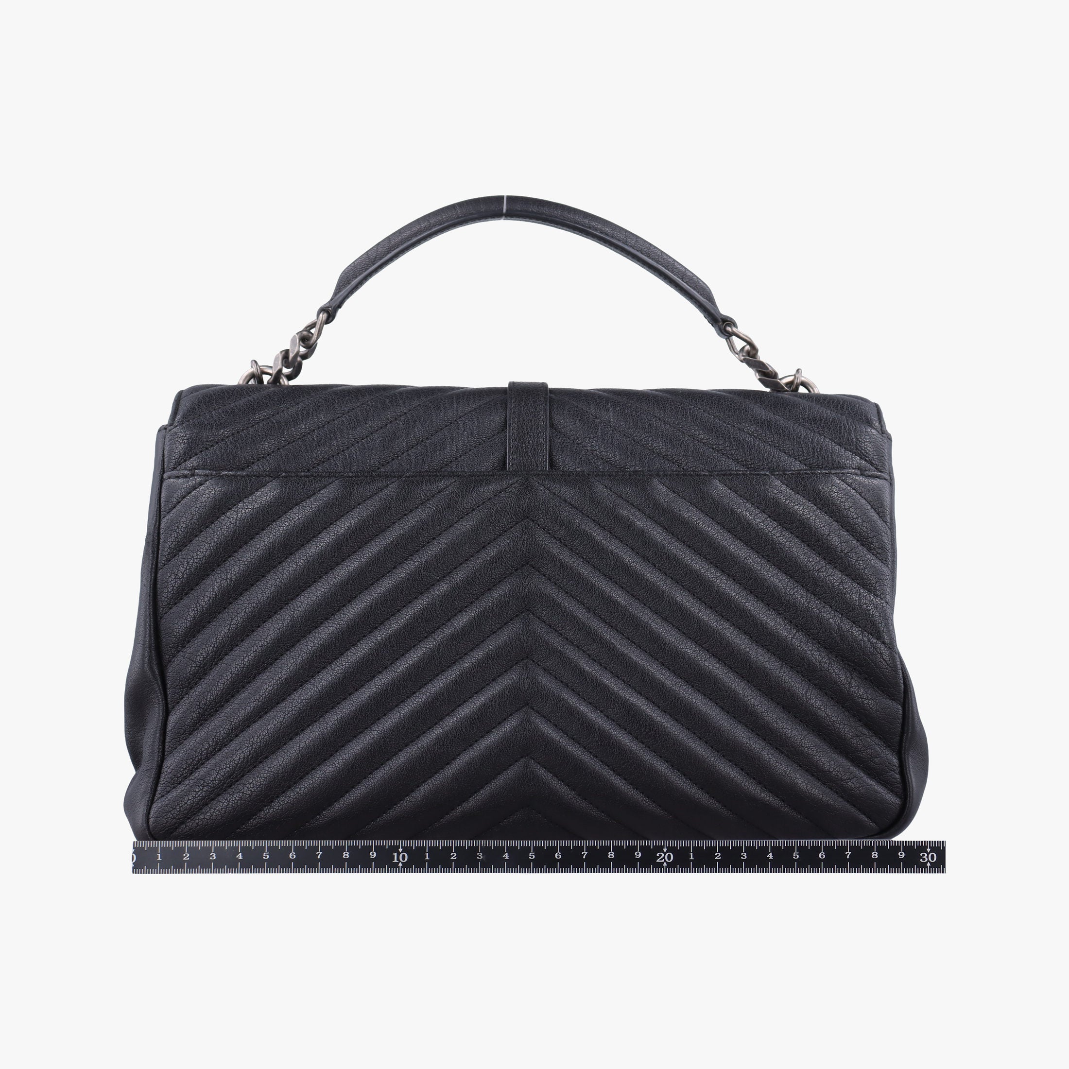 Pre-owned Yves Saint Laurent COLLEGE Black Leather 487212 shoulderbag | stylenewstar
