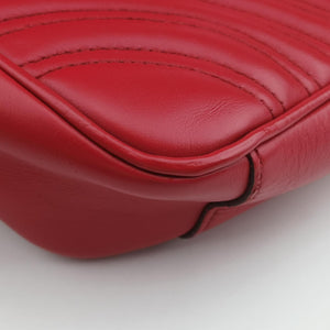 Pre-owned Gucci GG Marmont Red Leather 443497 shoulderbag | stylenewstar