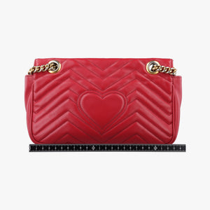 Pre-owned Gucci GG Marmont Red Leather 443497 shoulderbag | stylenewstar