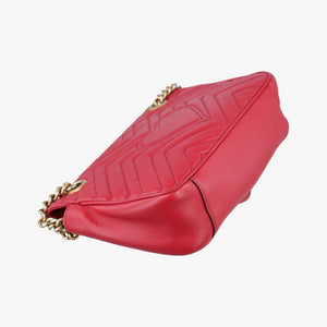 Pre-owned Gucci GG Marmont Red Leather 443497 shoulderbag | stylenewstar