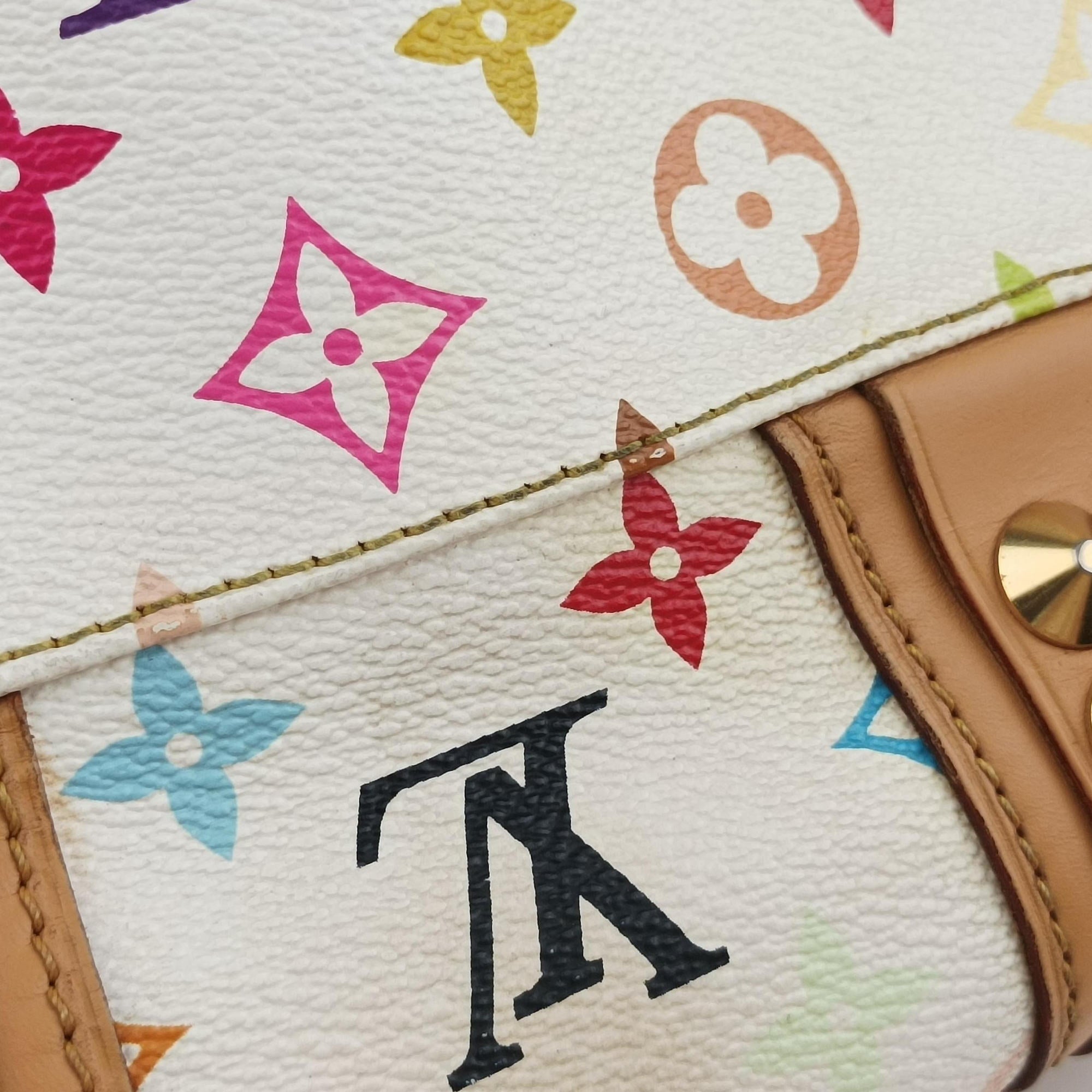 Pre-owned Louis Vuitton COURTNEY　MM white Monogram Multicolor M45641 shoulderbag | stylenewstar