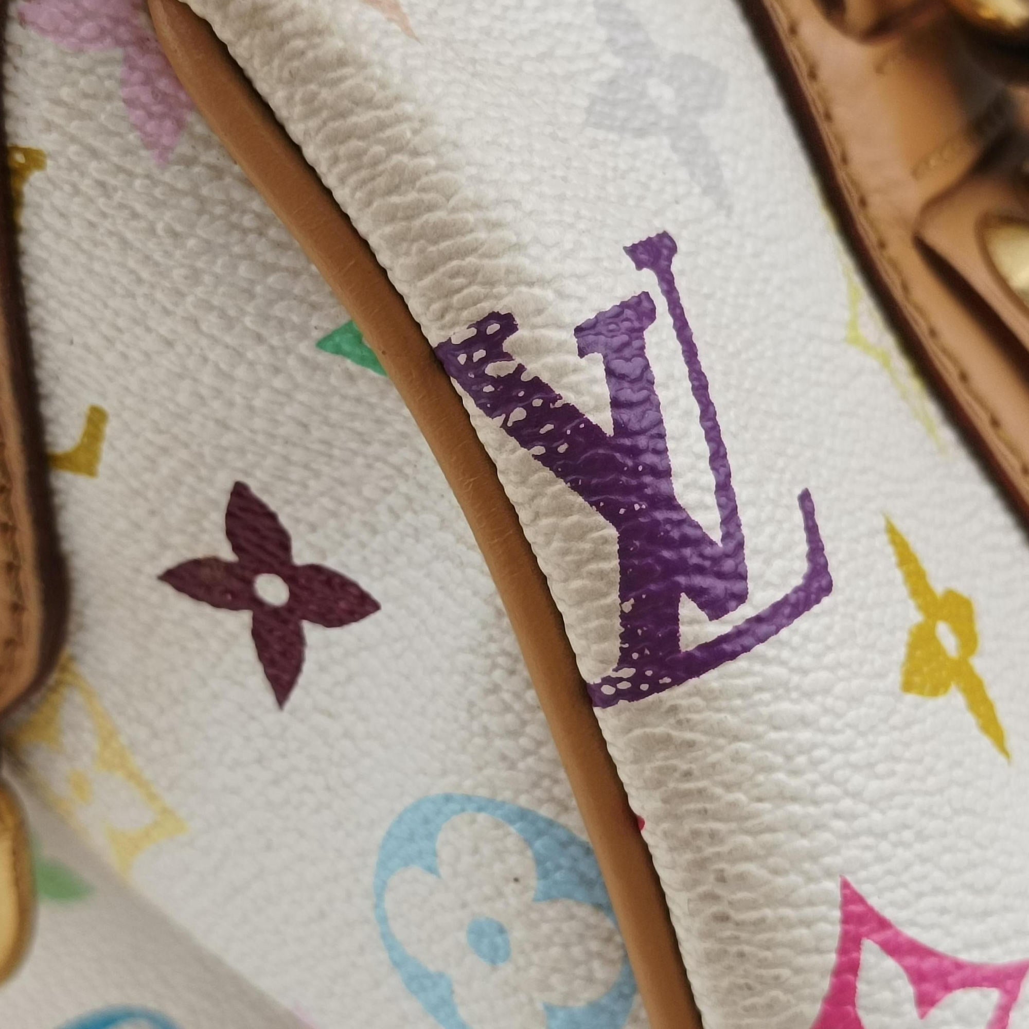Pre-owned Louis Vuitton COURTNEY　MM white Monogram Multicolor M45641 shoulderbag | stylenewstar