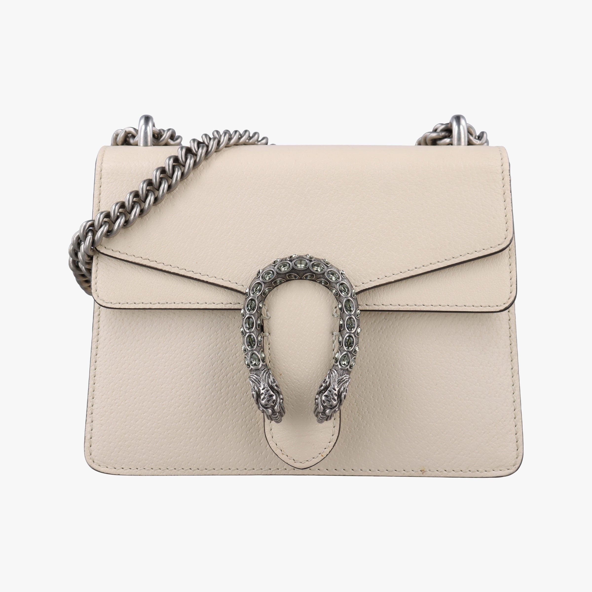 Pre-owned Gucci Dionysus White Leather 421970 shoulderbag | stylenewstar