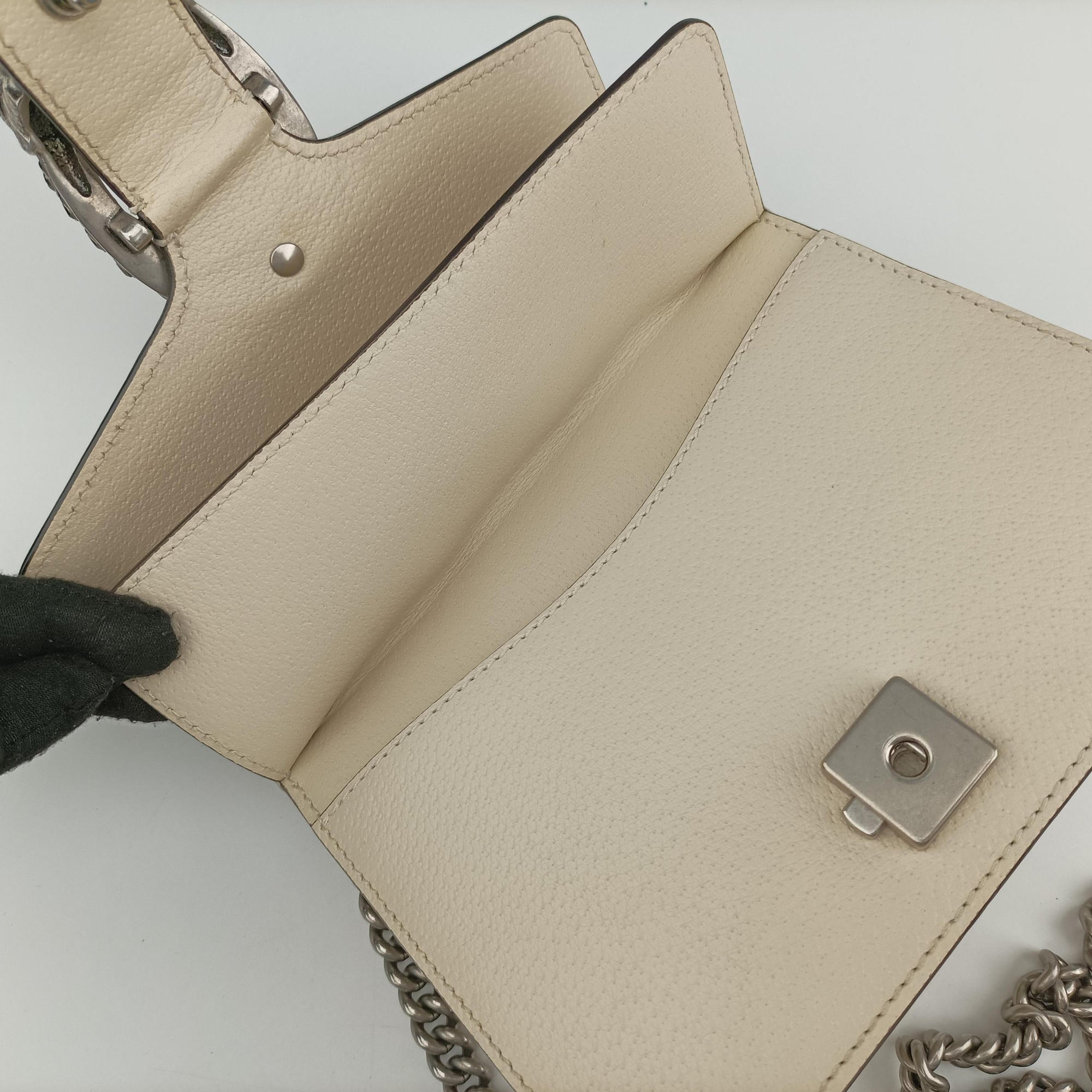 Pre-owned Gucci Dionysus White Leather 421970 shoulderbag | stylenewstar