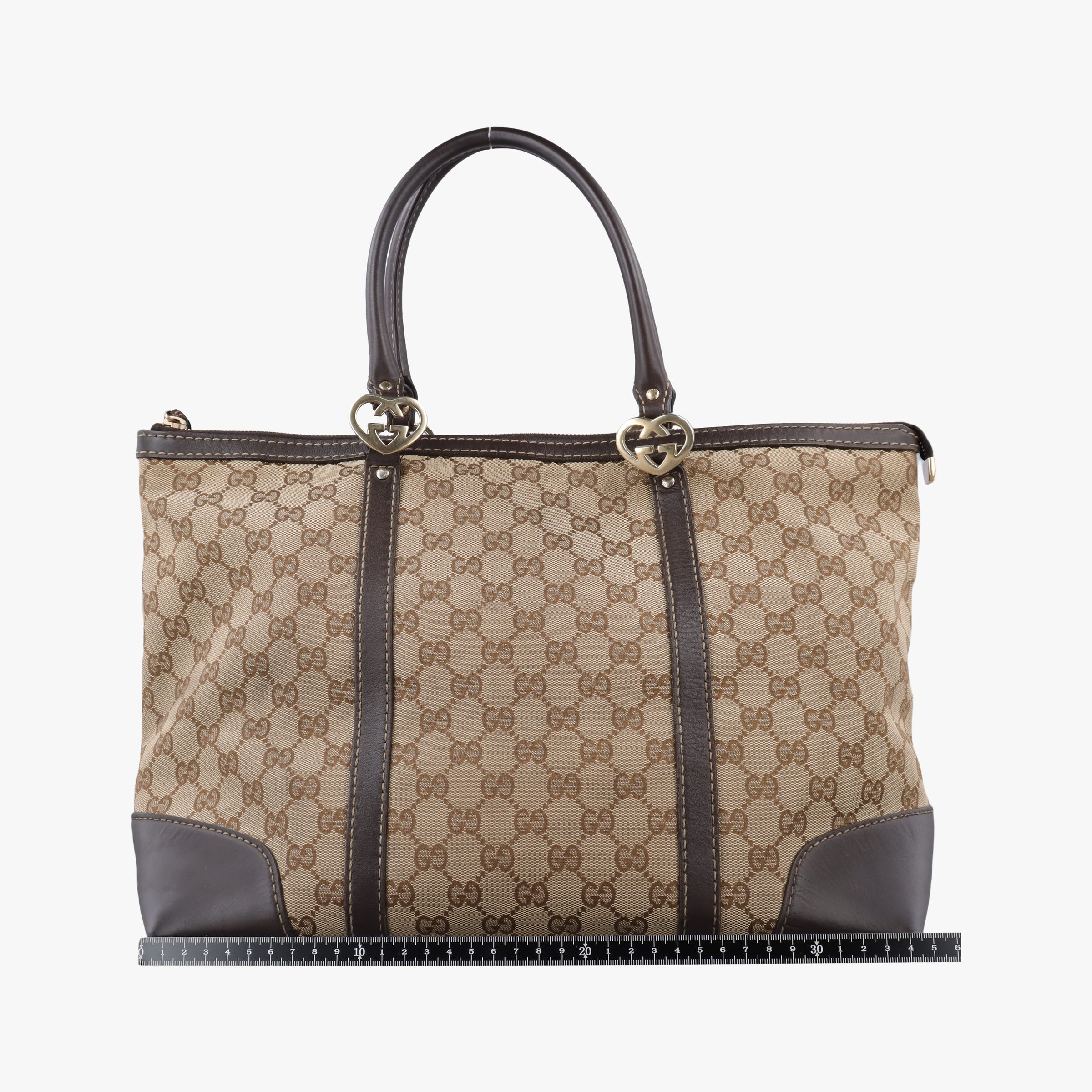 Pre-owned Gucci Lovely Brown GG canvas×leatherGG 257068 handbag | stylenewstar