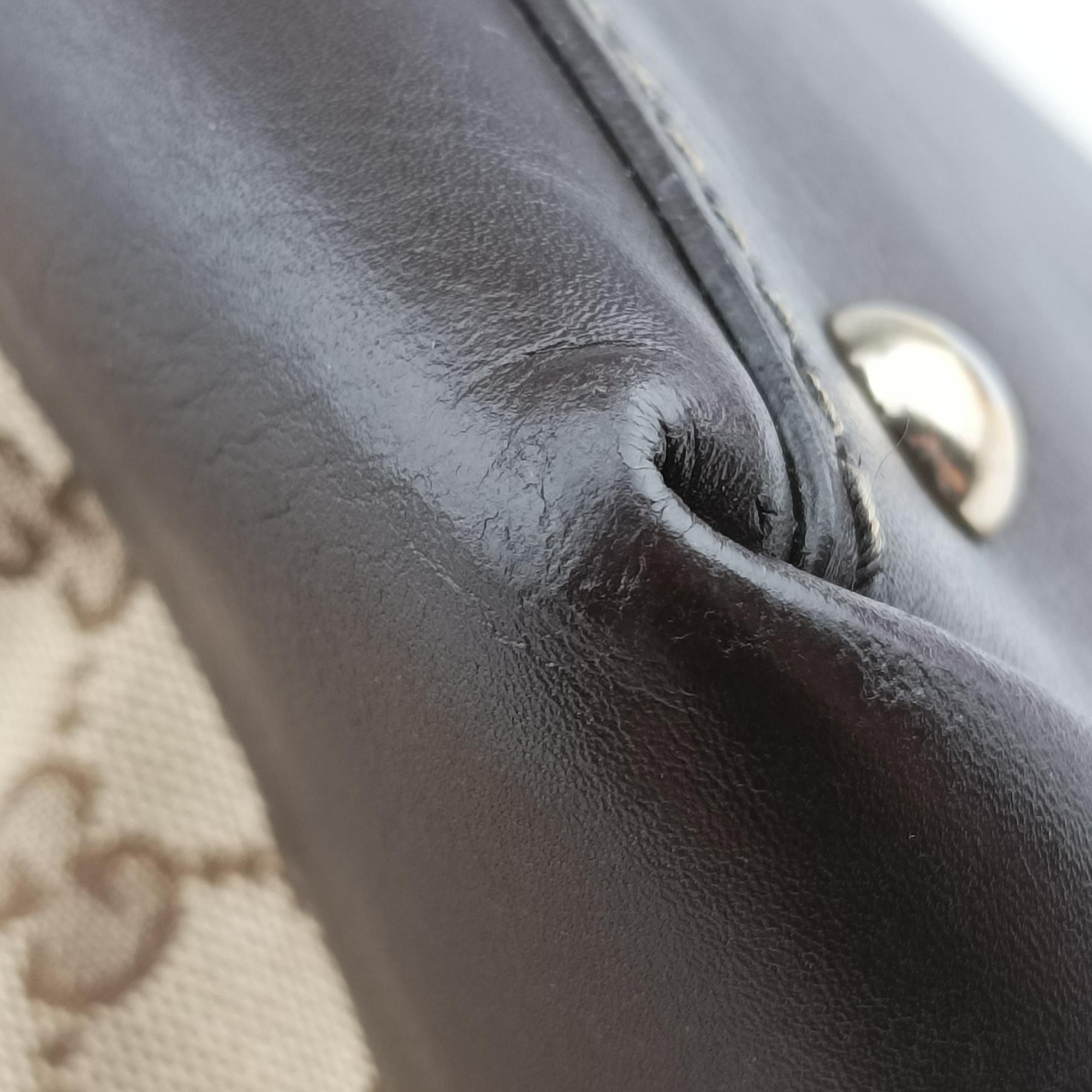 Pre-owned Gucci Lovely Brown GG canvas×leatherGG 257068 handbag | stylenewstar