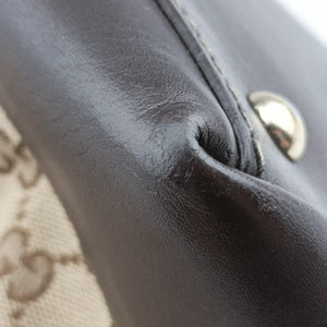 Pre-owned Gucci Lovely Brown GG canvas×leatherGG 257068 handbag | stylenewstar
