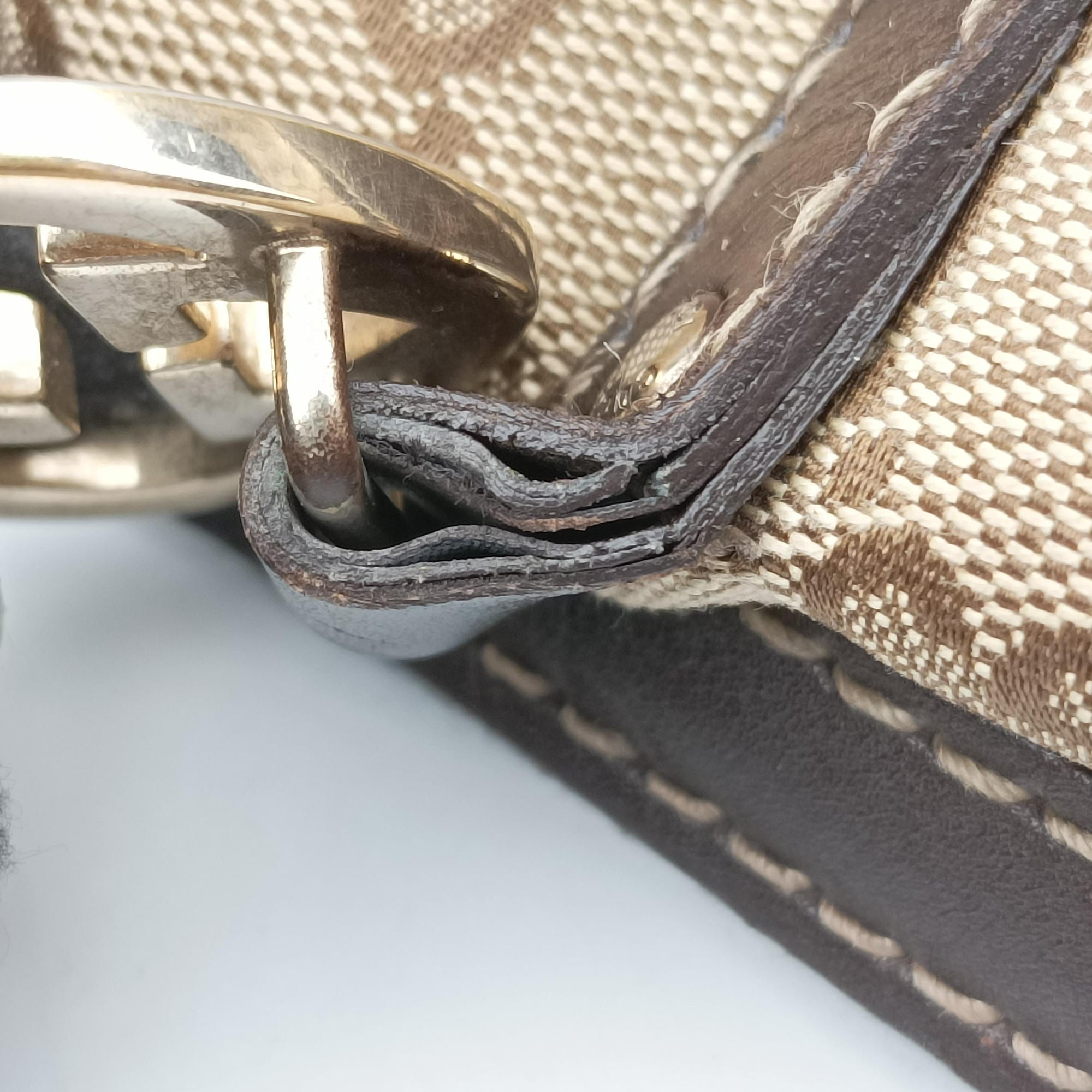Pre-owned Gucci Lovely Brown GG canvas×leatherGG 257068 handbag | stylenewstar