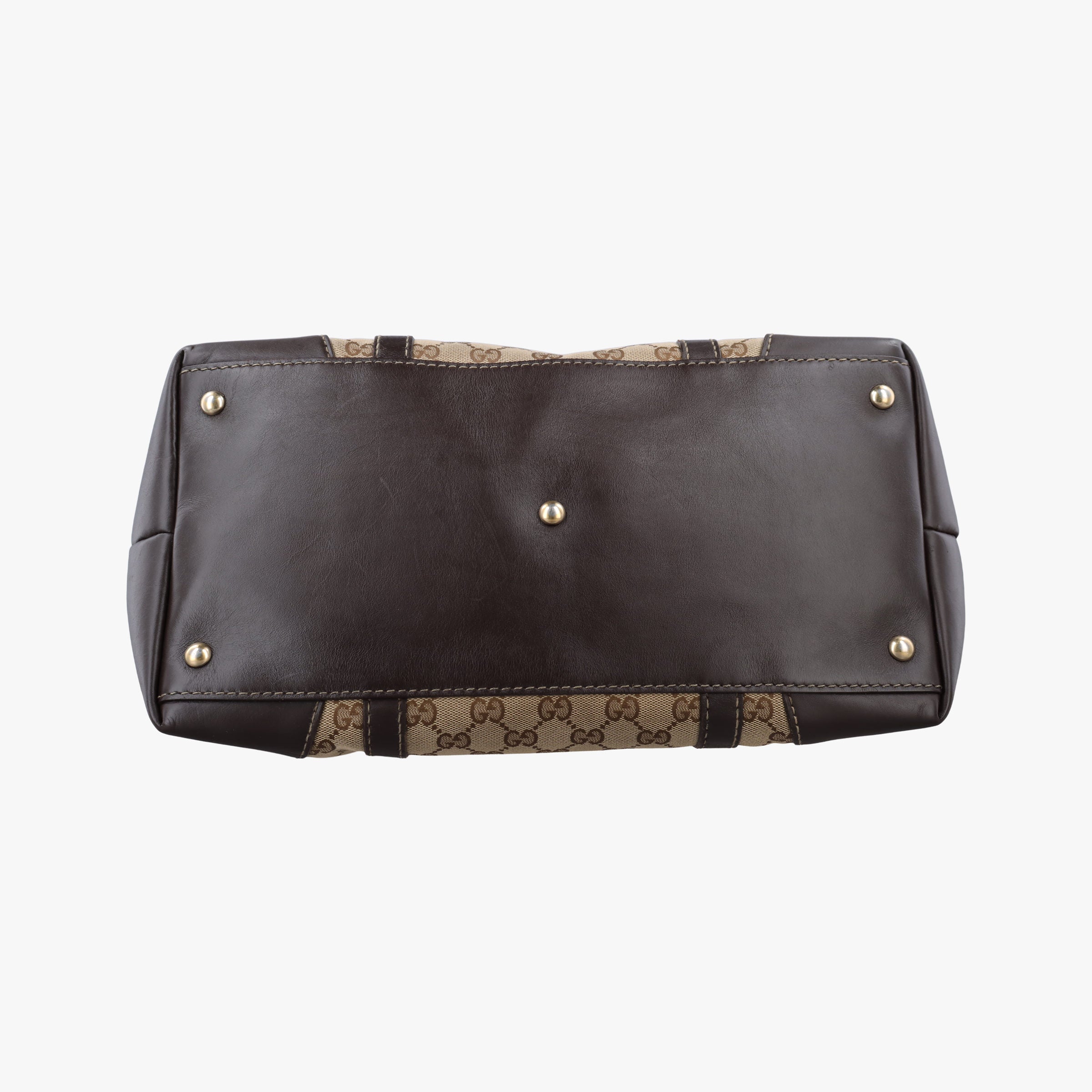 Pre-owned Gucci Lovely Brown GG canvas×leatherGG 257068 handbag | stylenewstar