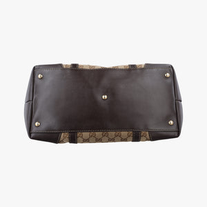Pre-owned Gucci Lovely Brown GG canvas×leatherGG 257068 handbag | stylenewstar