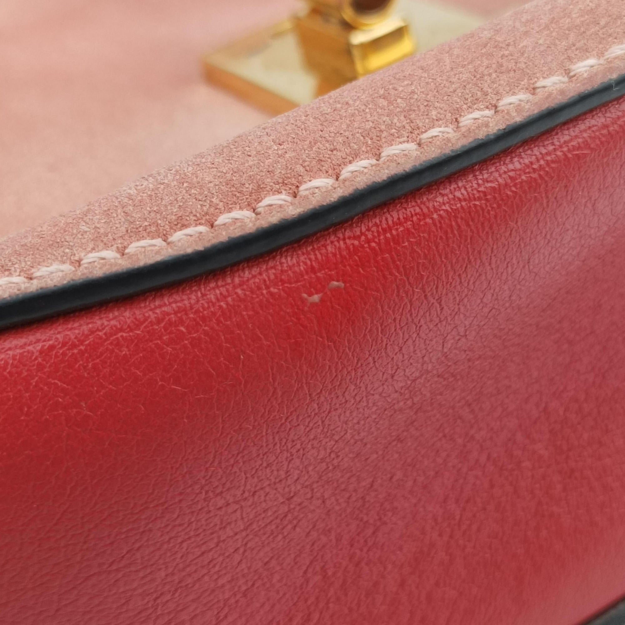 Pre-owned Chloe DREW Red×Pink Leather×suede  shoulderbag | stylenewstar