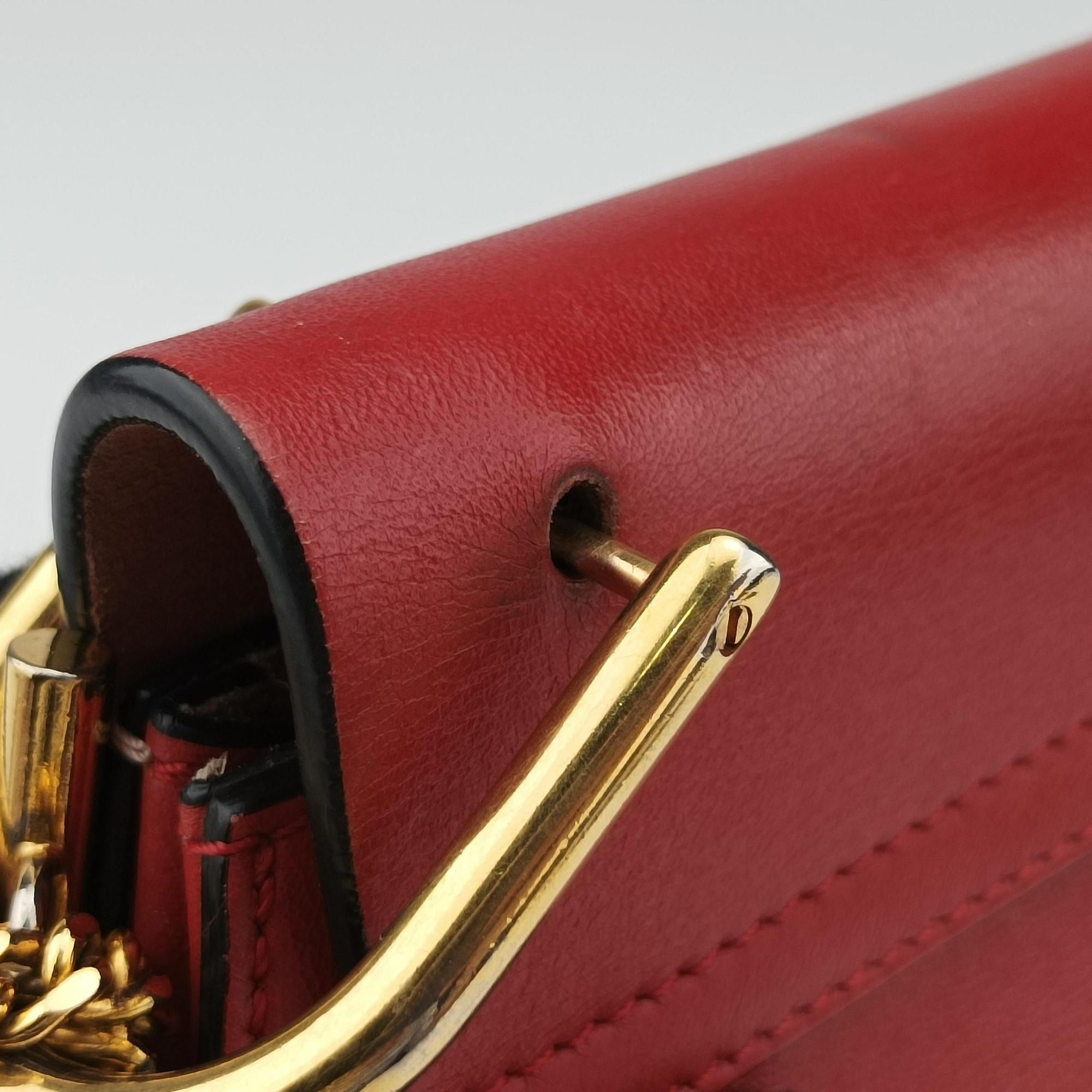 Pre-owned Chloe DREW Red×Pink Leather×suede  shoulderbag | stylenewstar