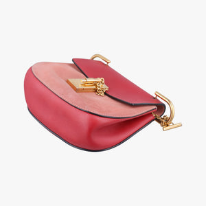 Pre-owned Chloe DREW Red×Pink Leather×suede  shoulderbag | stylenewstar