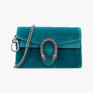 Pre-owned Gucci Dionysus Blue velour 476432 shoulderbag | stylenewstar