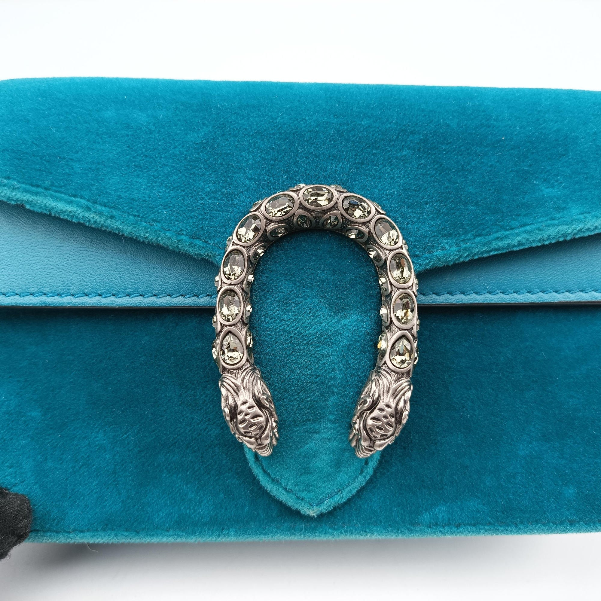 Pre-owned Gucci Dionysus Blue velour 476432 shoulderbag | stylenewstar