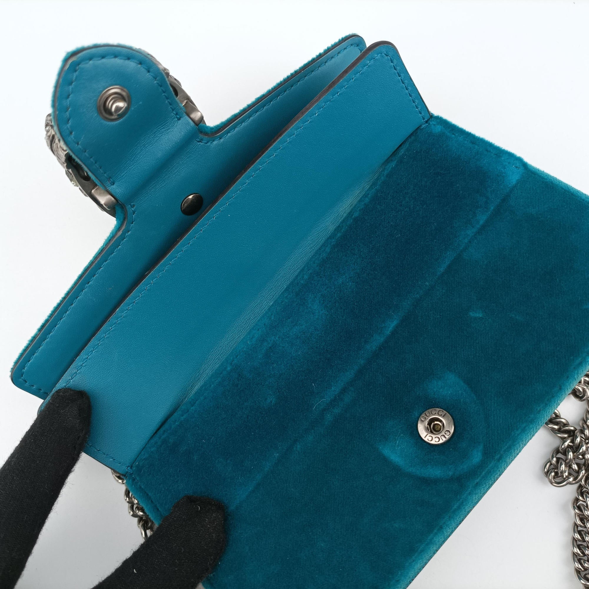 Pre-owned Gucci Dionysus Blue velour 476432 shoulderbag | stylenewstar
