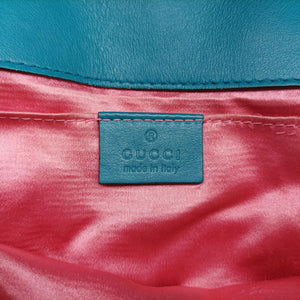 Pre-owned Gucci GG Marmont Blue velour 446744 shoulderbag | stylenewstar