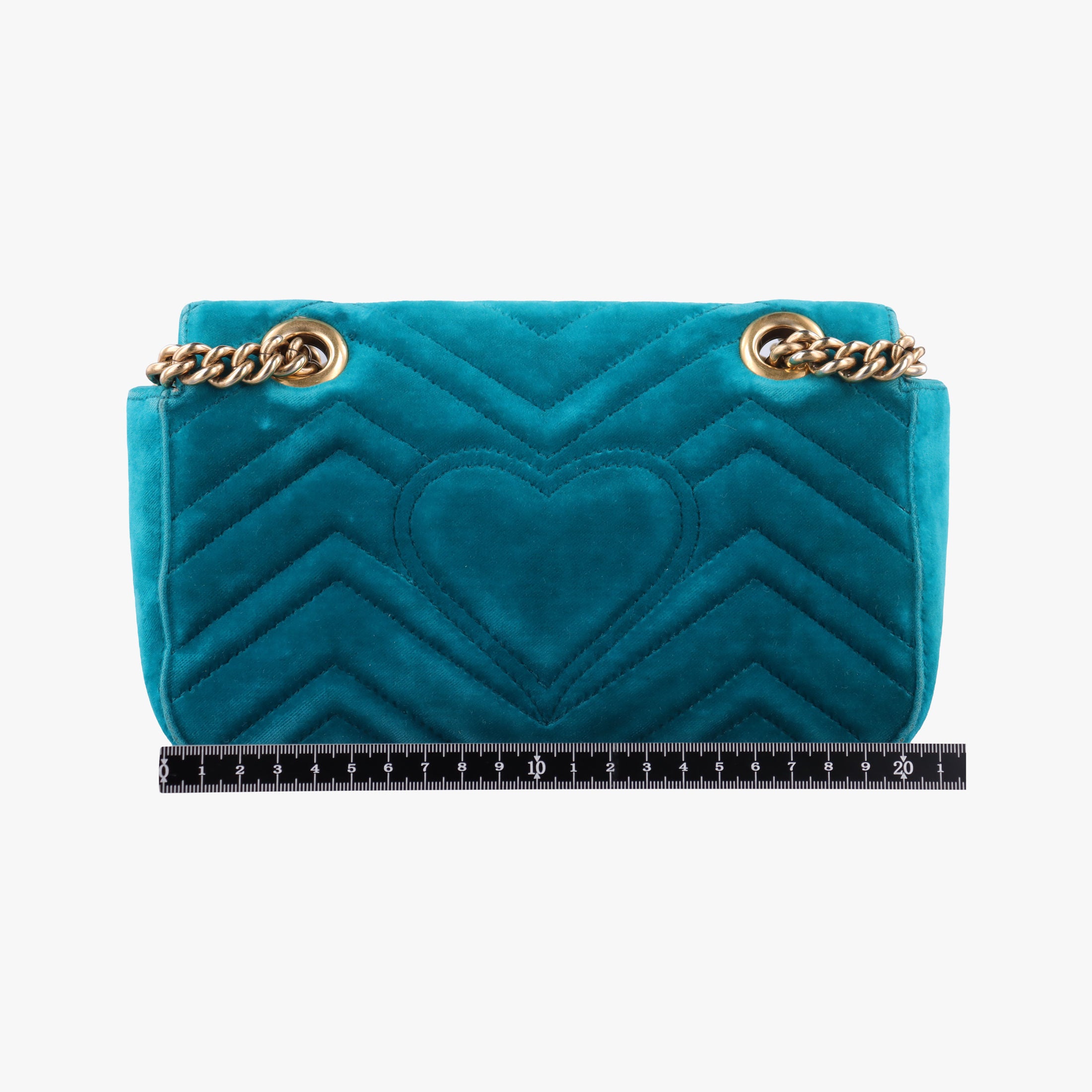 Pre-owned Gucci GG Marmont Blue velour 446744 shoulderbag | stylenewstar
