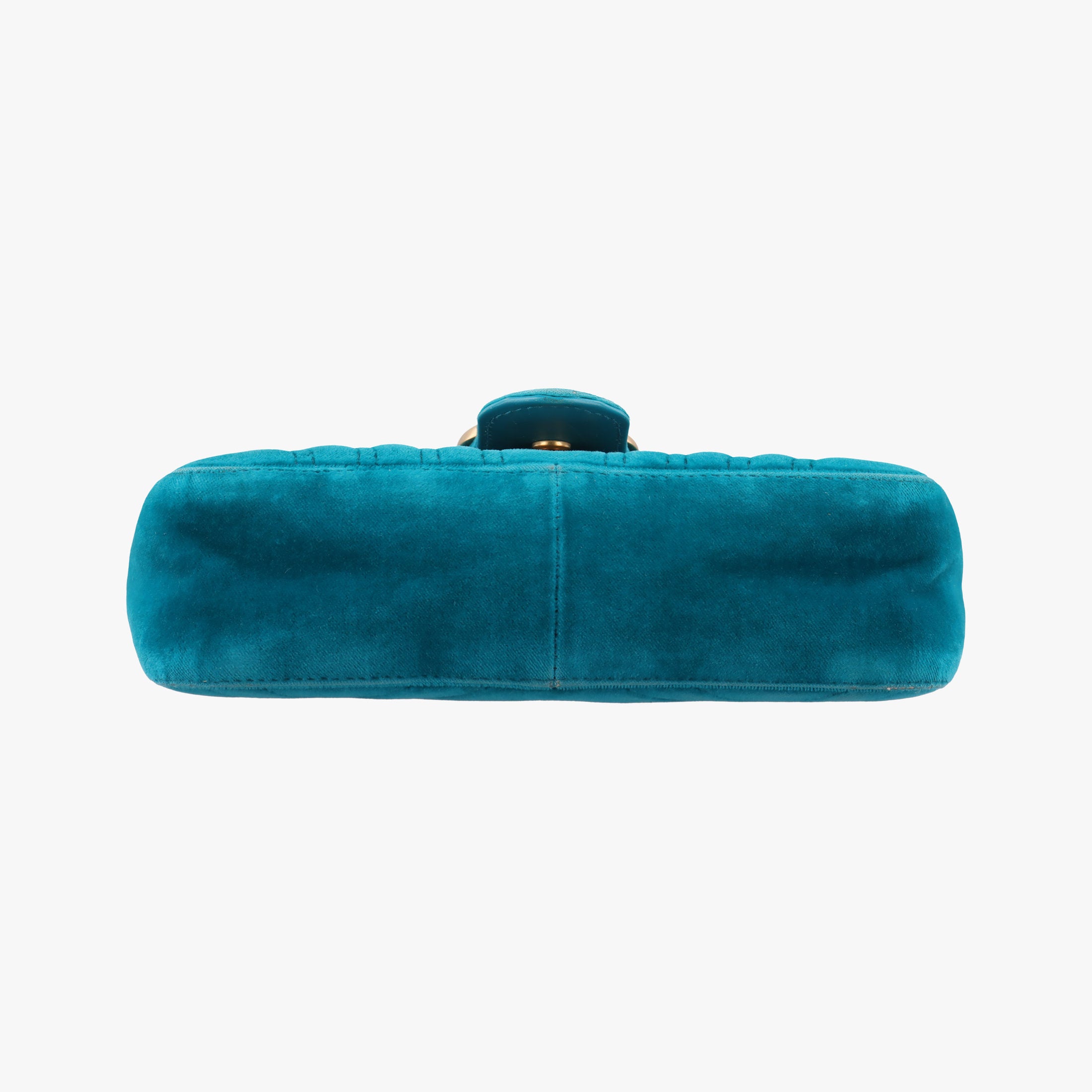 Pre-owned Gucci GG Marmont Blue velour 446744 shoulderbag | stylenewstar