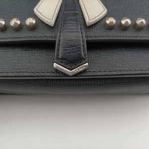 Pre-owned Fendi Monster Eyes Tube Black Leather 8M0346 shoulderbag | stylenewstar