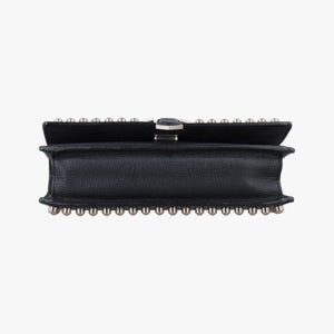 Pre-owned Fendi Monster Eyes Tube Black Leather 8M0346 shoulderbag | stylenewstar