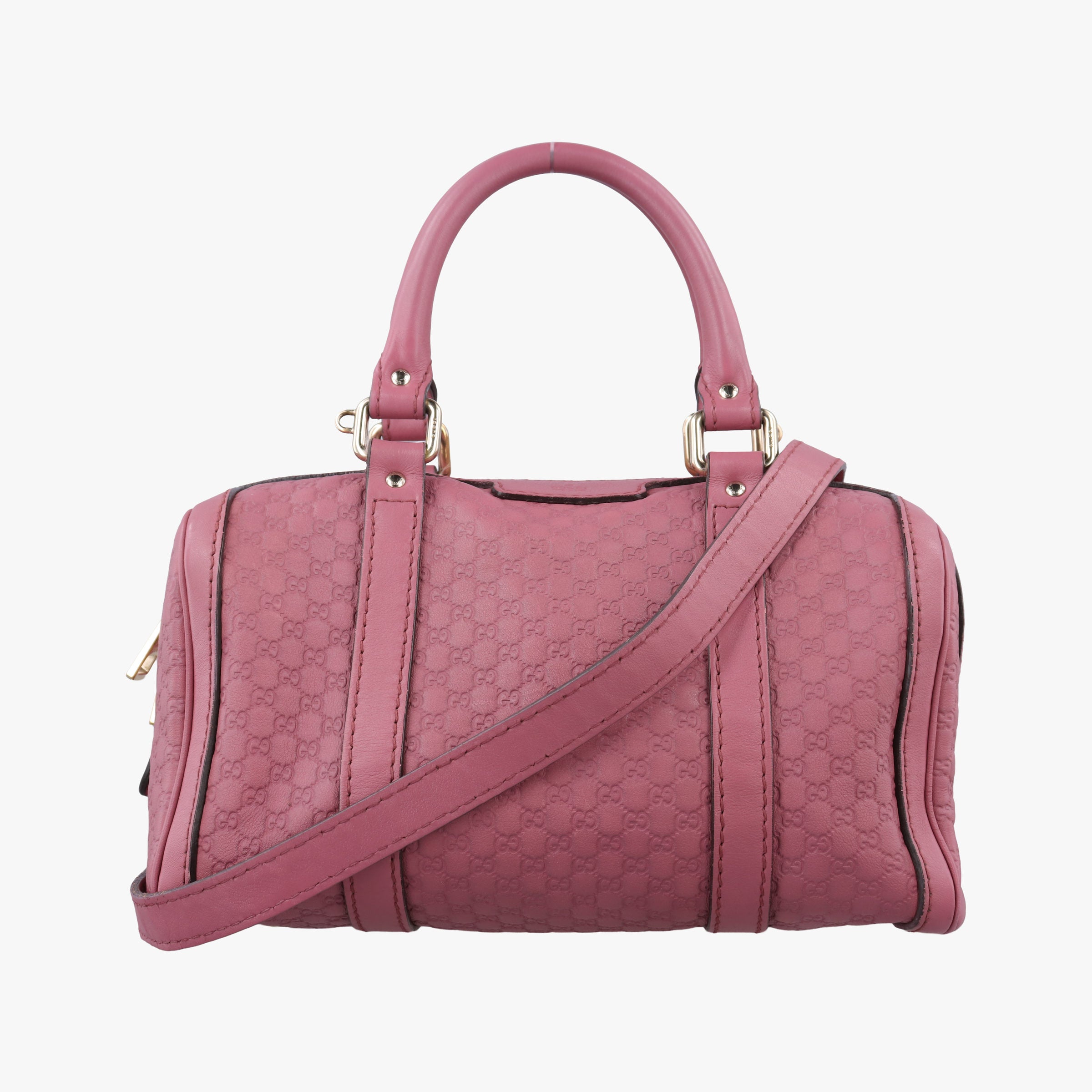 Vintage Gucci Guccissima Trim Web Joy Pink Leather 269876 bostonbag | stylenewstar