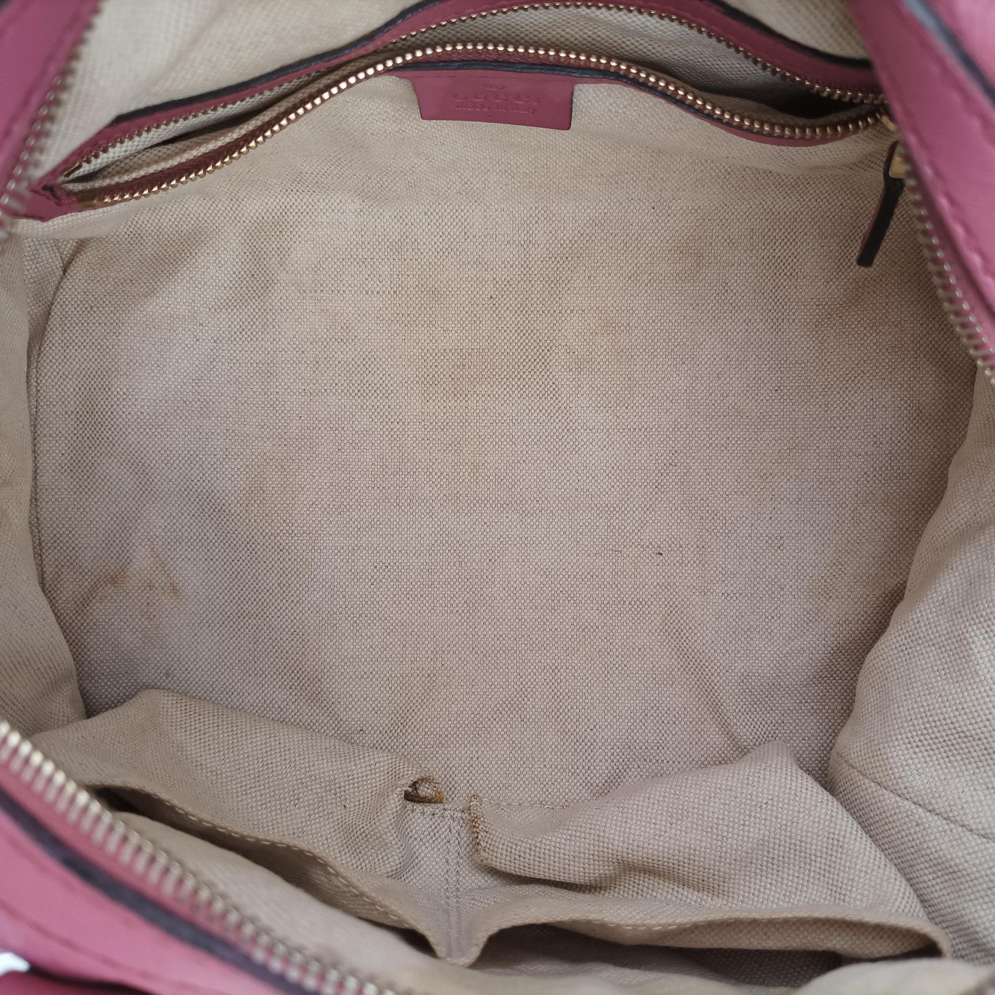 Vintage Gucci Guccissima Trim Web Joy Pink Leather 269876 bostonbag | stylenewstar