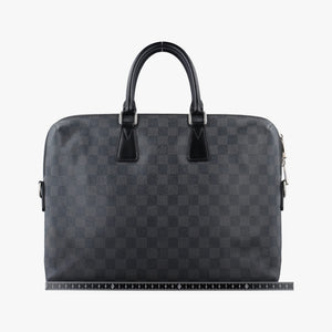 Pre-owned Louis Vuitton Porte Documents Jour Noir Damier Graphite N48224 handbag | stylenewstar