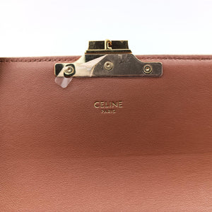 Pre-owned Celine Claude Triomphe white x brown PVC coated canvas x Leather  shoulderbag | stylenewstar