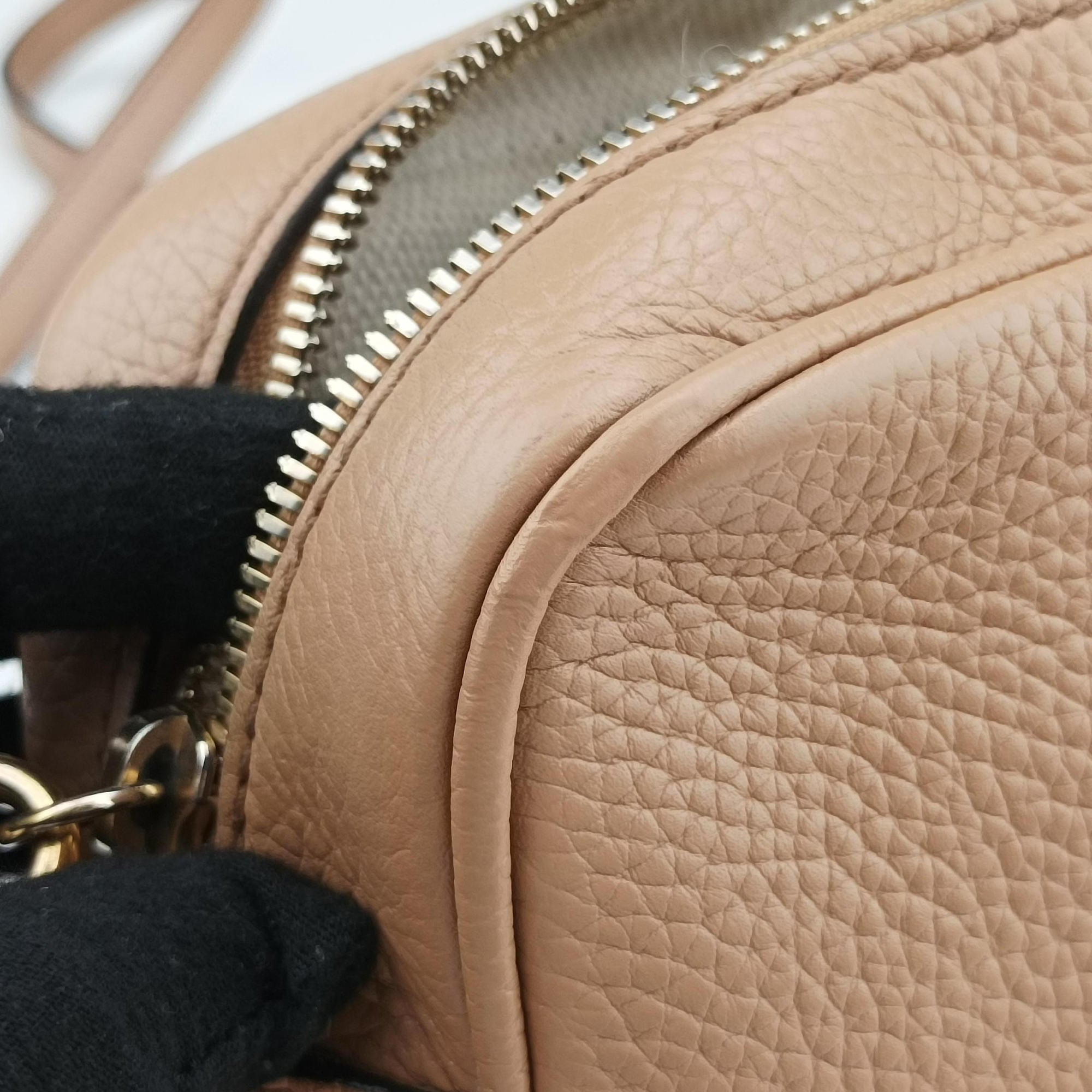 Pre-owned Gucci Soho Beige Leather 308364 shoulderbag | stylenewstar