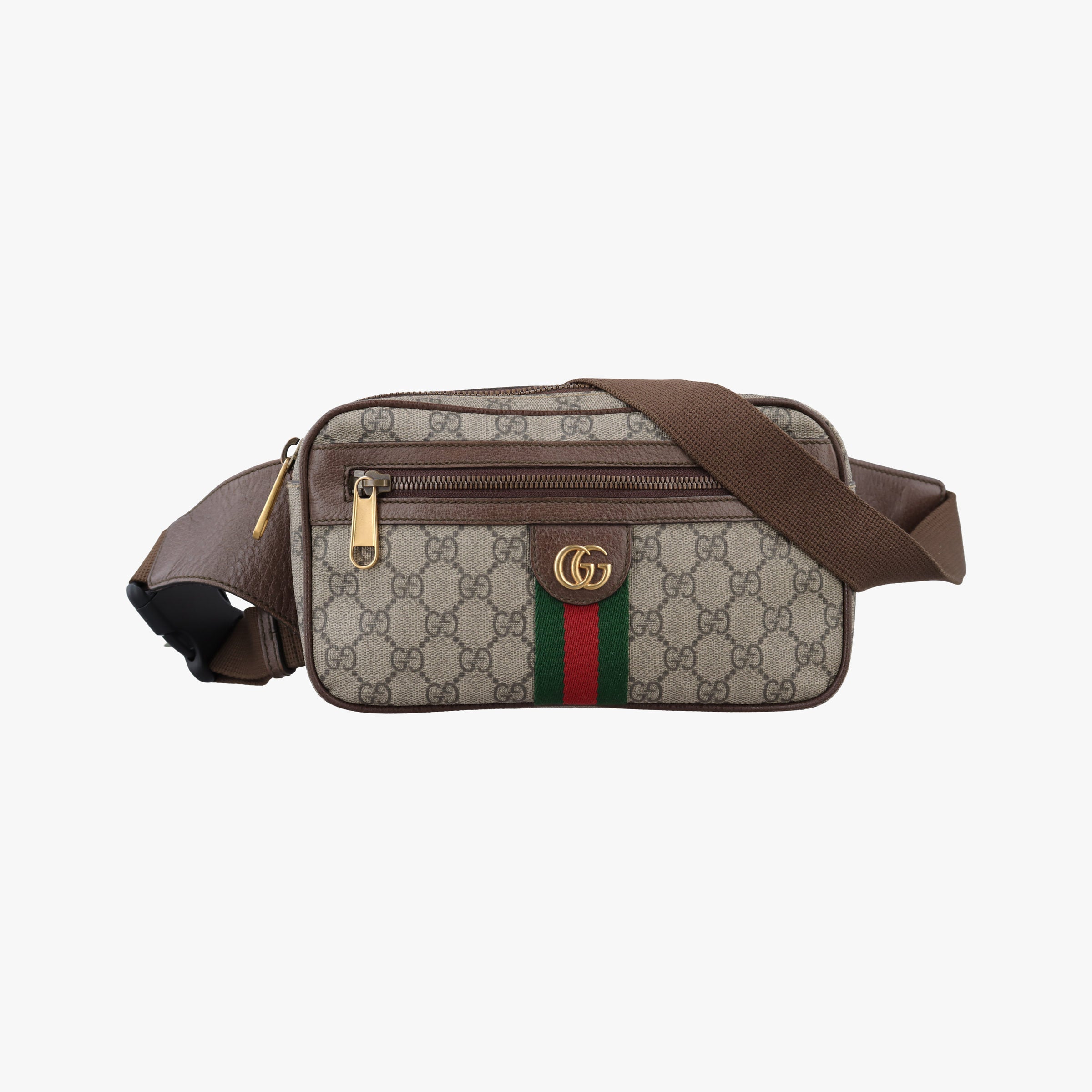 Pre-owned Gucci Ophidia Beige×Brown PVC coated canvas×leather 574796 bum bag/waist bag | stylenewstar
