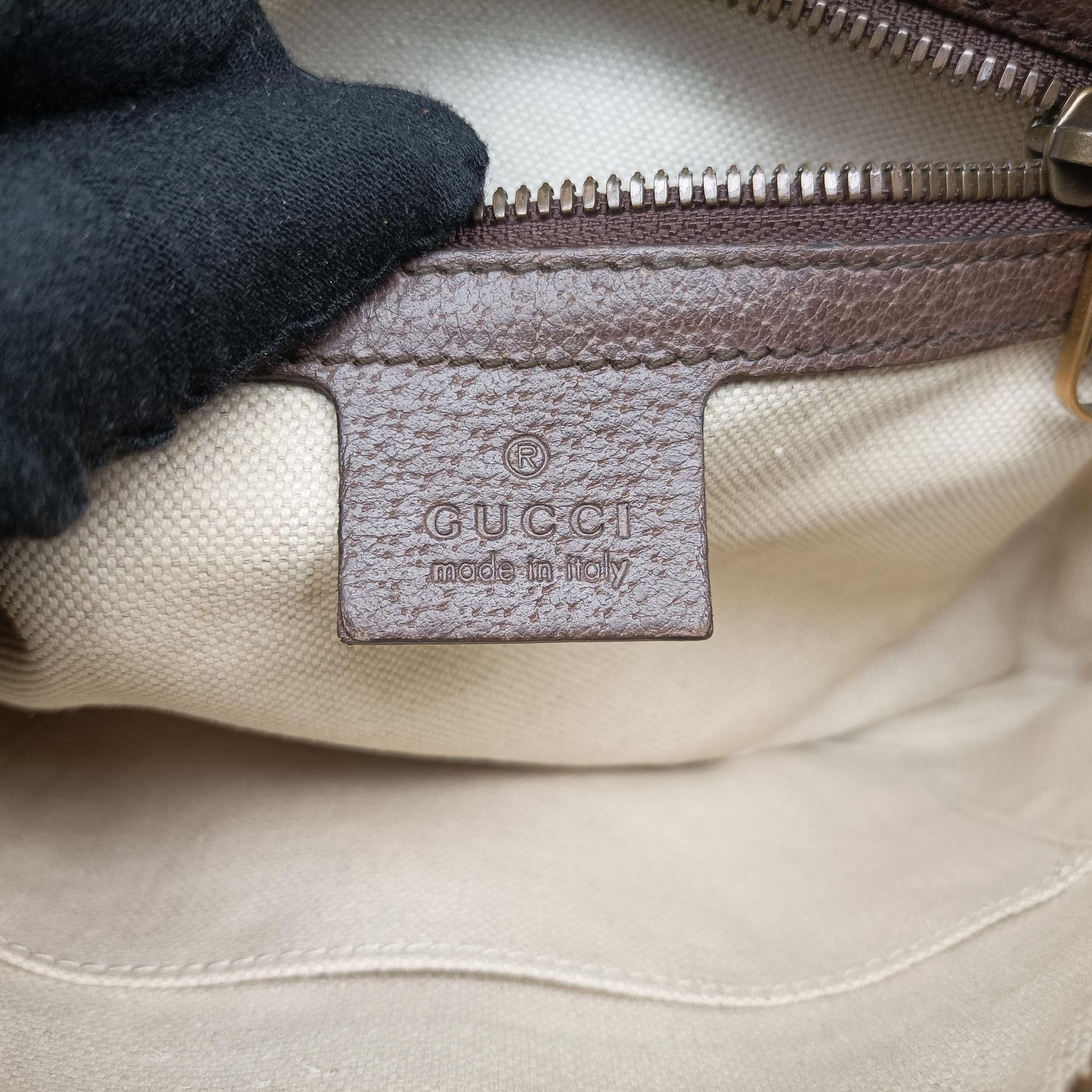 Pre-owned Gucci Ophidia Beige×Brown PVC coated canvas×leather 574796 bum bag/waist bag | stylenewstar