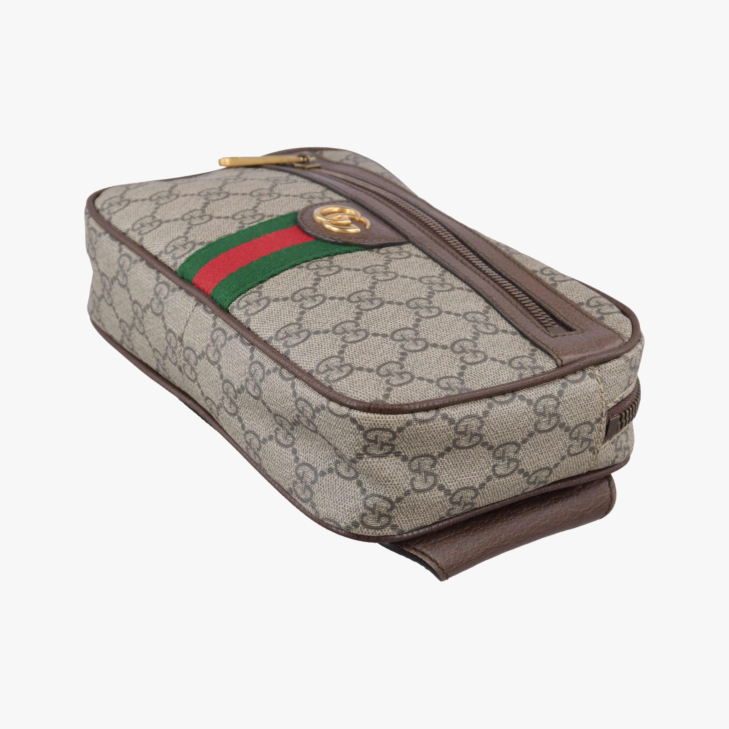 Pre-owned Gucci Ophidia Beige×Brown PVC coated canvas×leather 574796 bum bag/waist bag | stylenewstar