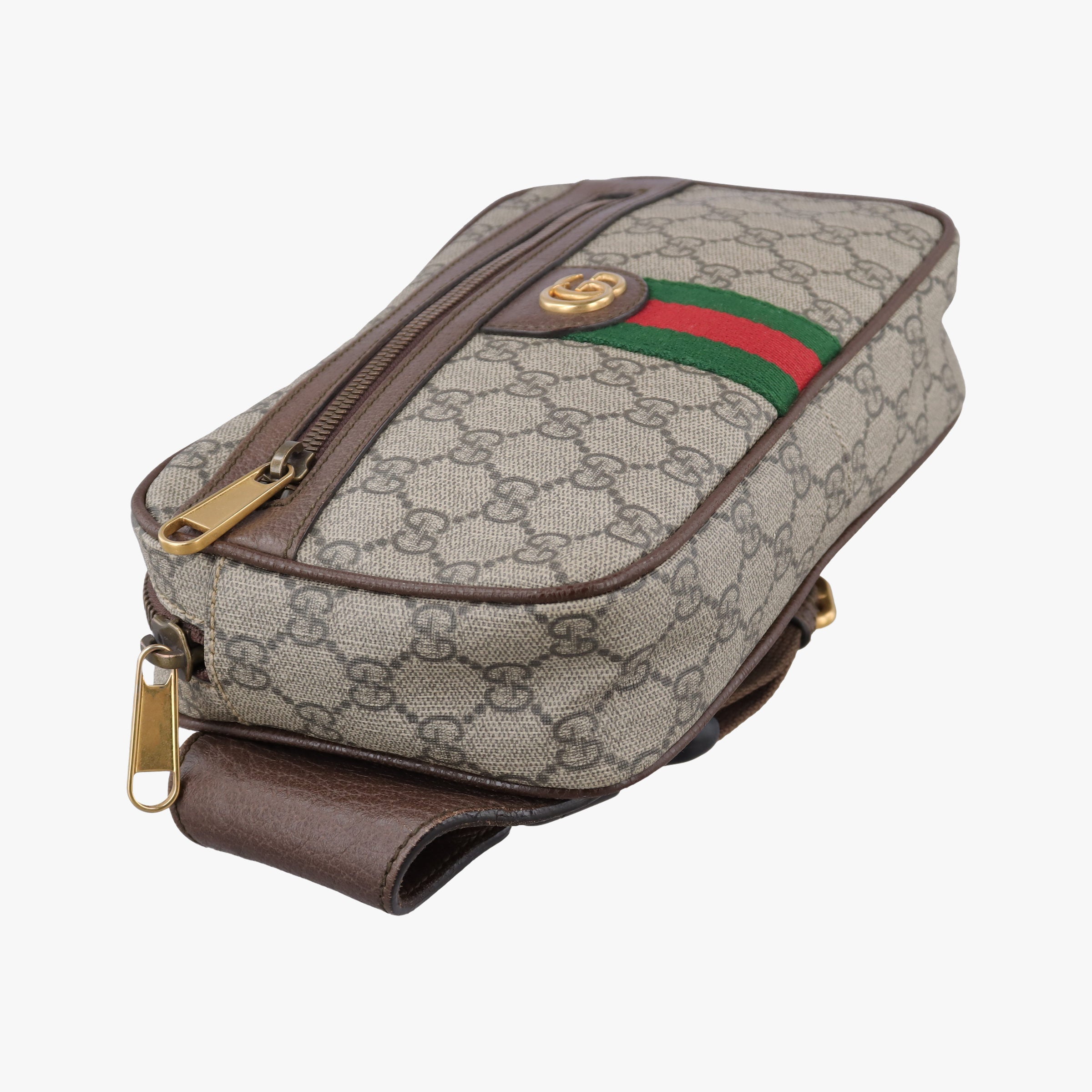 Pre-owned Gucci Ophidia Beige×Brown PVC coated canvas×leather 574796 bum bag/waist bag | stylenewstar