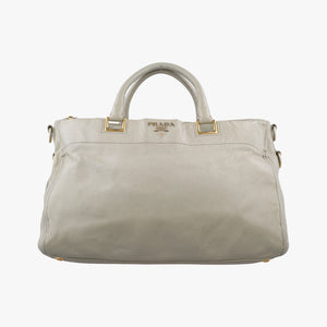 Vintage Prada Soft Top Gray Leather  handbag | stylenewstar