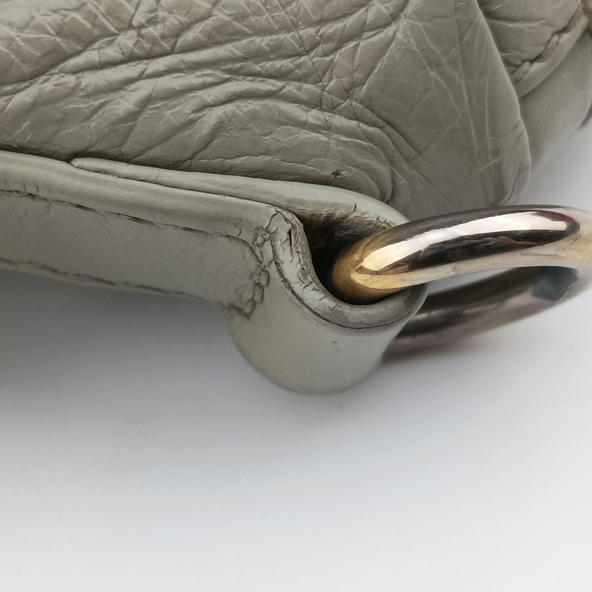 Vintage Prada Soft Top Gray Leather  handbag | stylenewstar