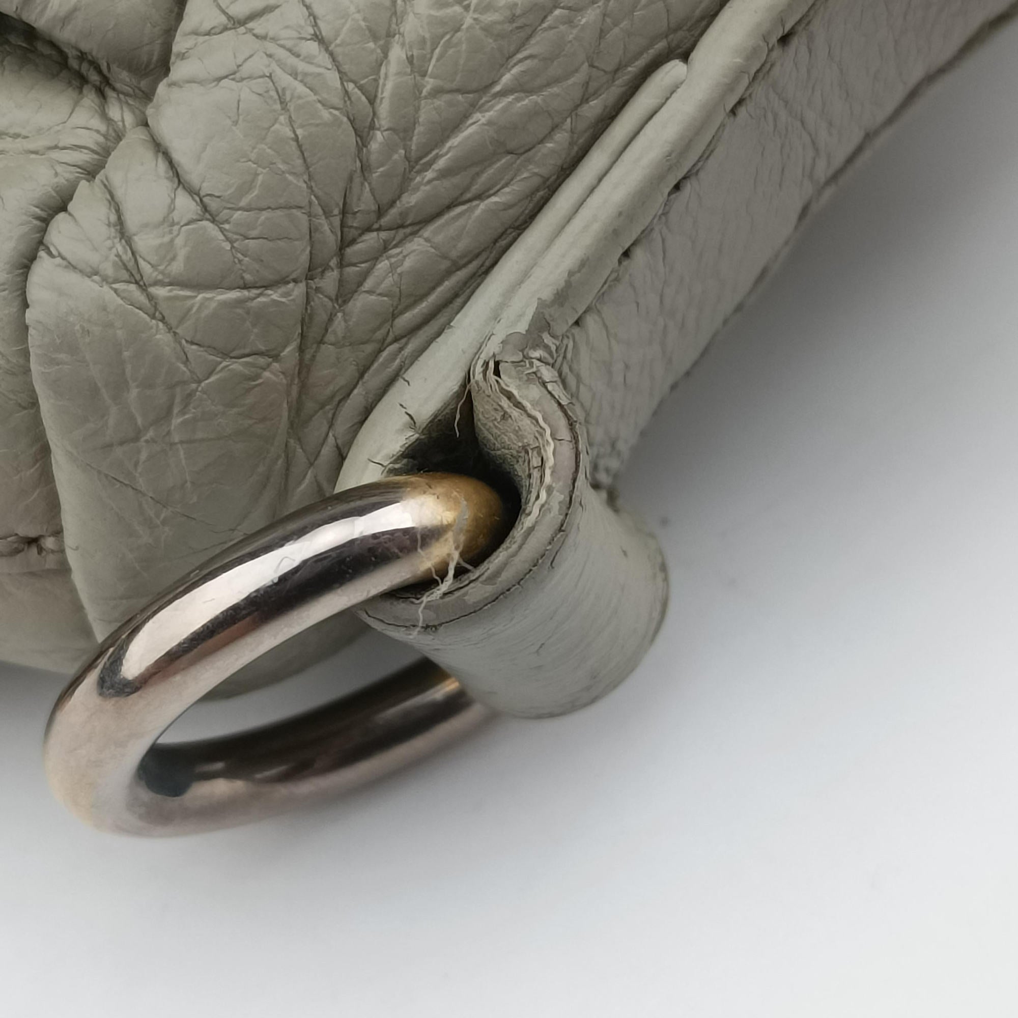 Vintage Prada Soft Top Gray Leather  handbag | stylenewstar