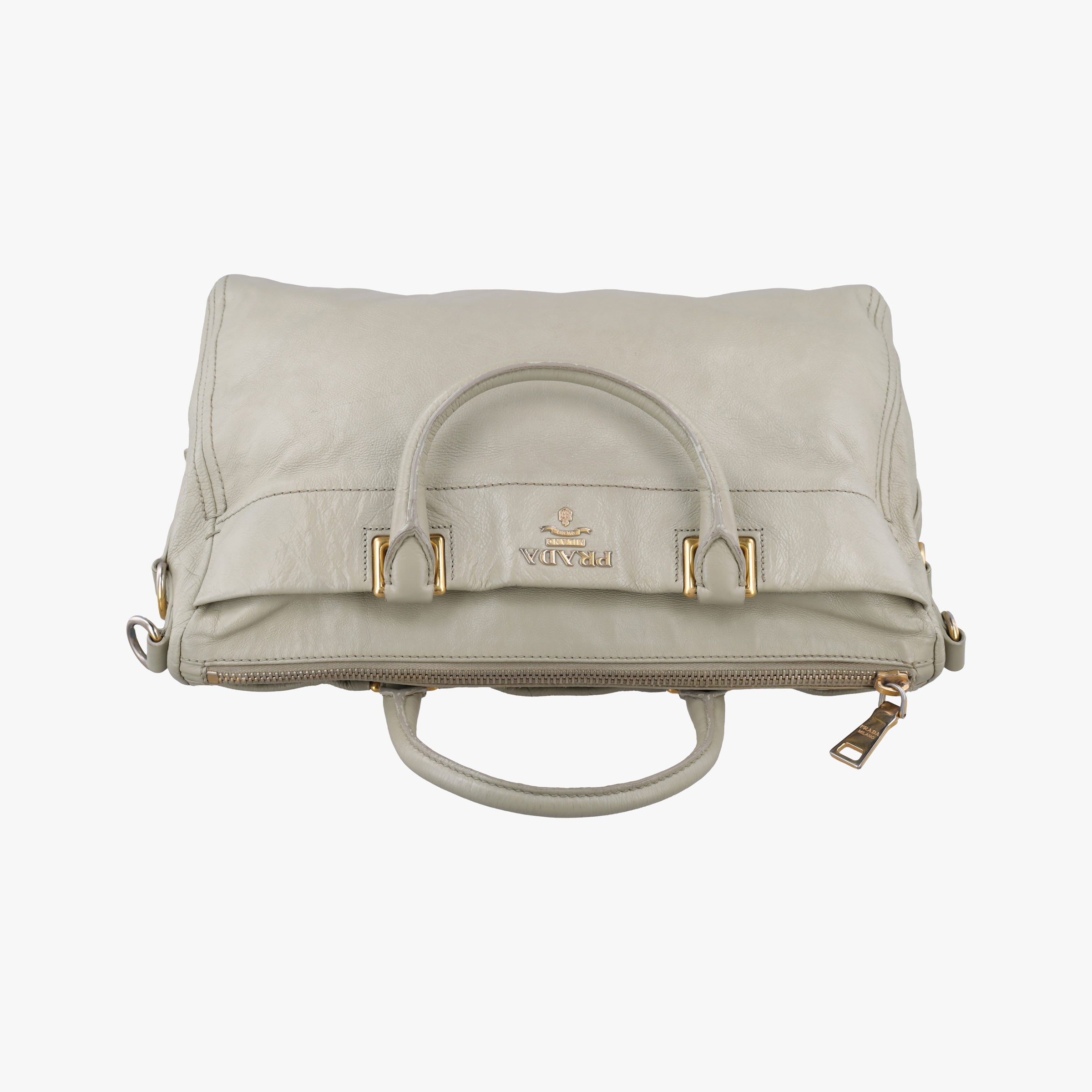 Vintage Prada Soft Top Gray Leather  handbag | stylenewstar
