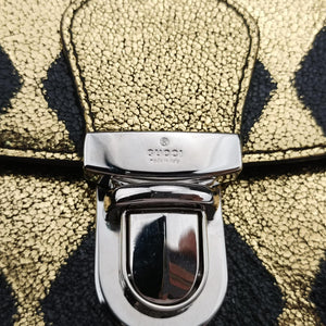 Vintage Gucci Metallic Crackle Golden×black Leather 605112 bum bag/waist bag | stylenewstar