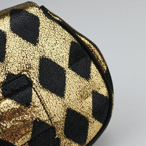 Vintage Gucci Metallic Crackle Golden×black Leather 605112 bum bag/waist bag | stylenewstar