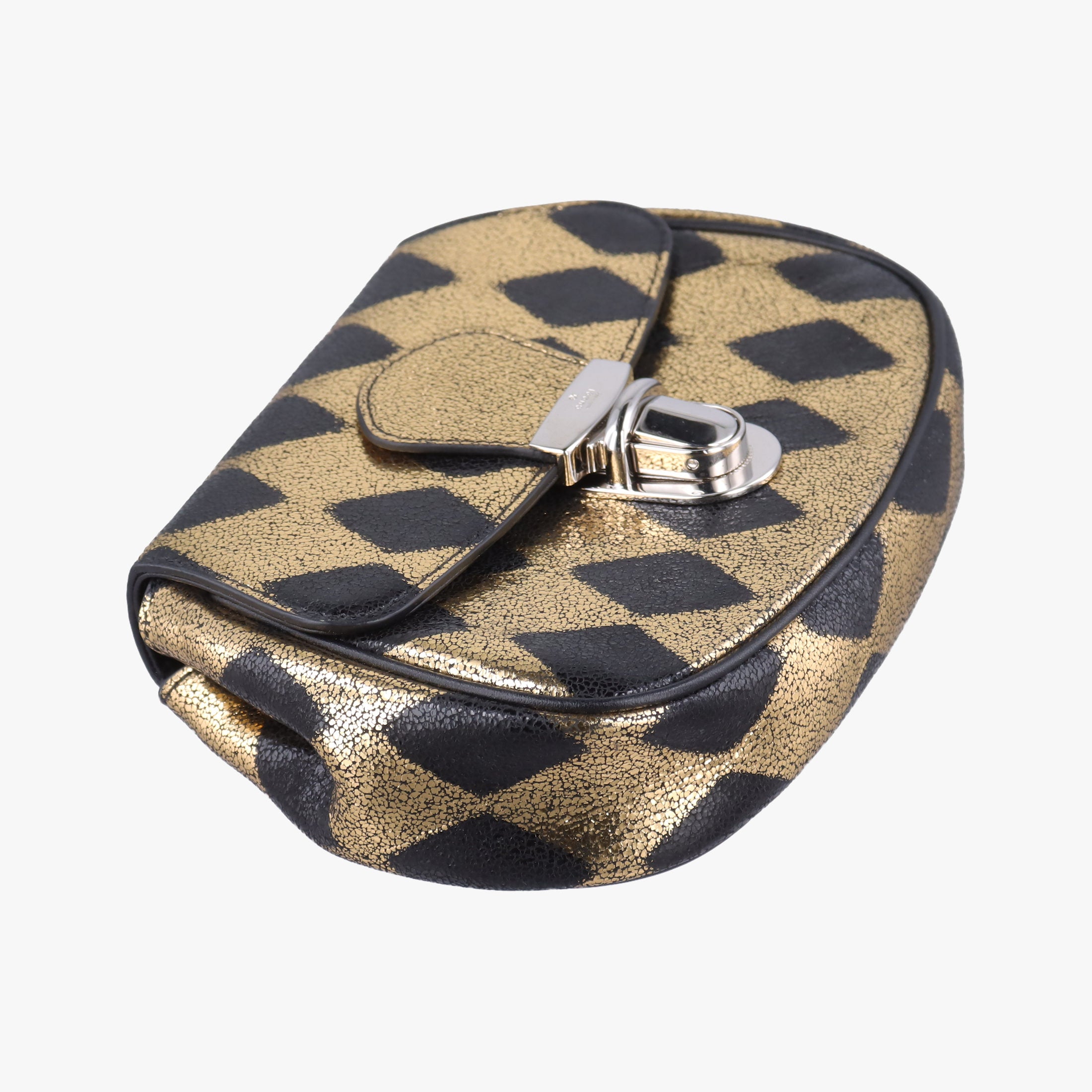 Vintage Gucci Metallic Crackle Golden×black Leather 605112 bum bag/waist bag | stylenewstar