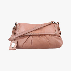 Pre-owned Fendi selleria flap Pink Leather 8BR356 shoulderbag | stylenewstar