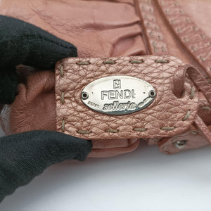 Pre-owned Fendi selleria flap Pink Leather 8BR356 shoulderbag | stylenewstar