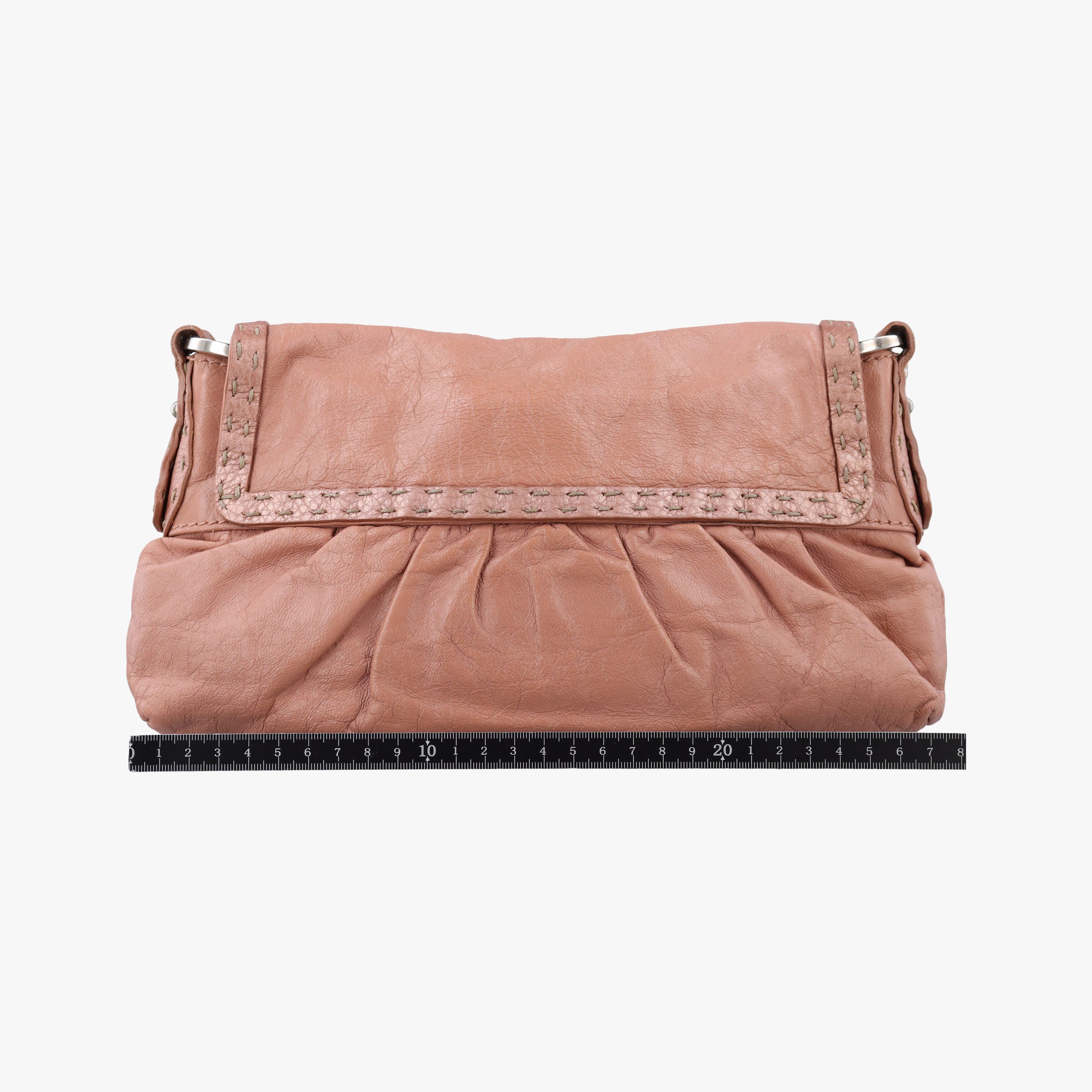 Pre-owned Fendi selleria flap Pink Leather 8BR356 shoulderbag | stylenewstar