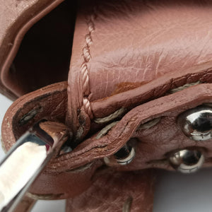 Pre-owned Fendi selleria flap Pink Leather 8BR356 shoulderbag | stylenewstar